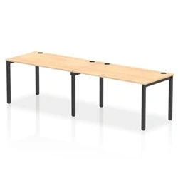Image of Impulse Bench Single Row 2 Person 1400 Black Frame Desk Maple