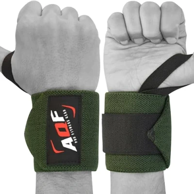 Image of AQF Power Weight Lifting Wrist Wraps Supports Gym Training Fist Straps Sold as Pair &amp; One Size Fits All