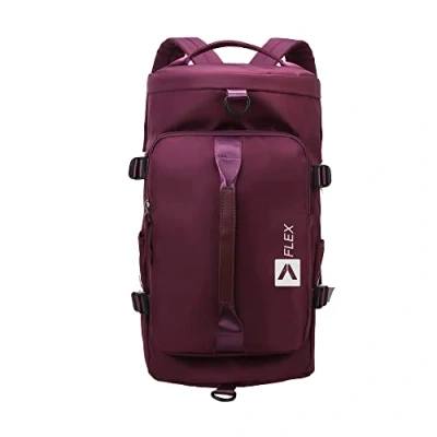 Image of Sports Gym/Travel Duffle Bag with Separate Shoes Compartment and Wet Pocket, Unisex Waterproof Gym for Men Women, Durable Travel Duffel Shoulder Strap (Purple)
