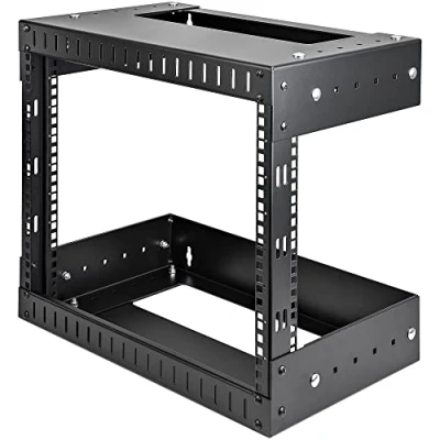 Image of StarTech.com 2 Post 8U Heavy Duty Wall Mountable Server Rack, 19&quot; Open Frame Network Rack with Adjustable Depth, Data for IT/AV/Patch Panel/Computer Equipment (RK812WALLOA)