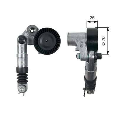 Image of 05050312AA, 05050312AB, 05080312AA, 05080312AB Tensioner Pulley GATES T39216 PowerGrip