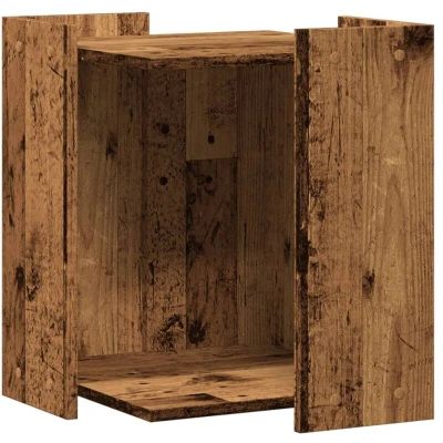 Image of vidaXL Cat Litter Box Enclosure/Side Table Old Wood Engineered 42x42x51 cm, Hidden House, Versatile Furniture