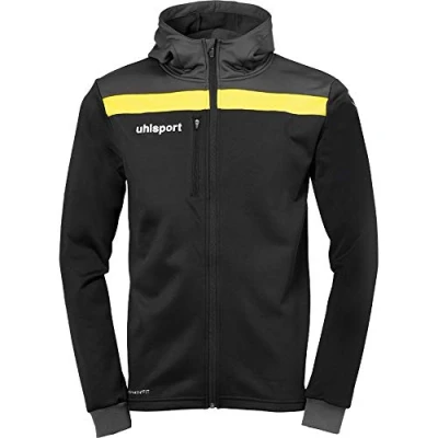 Image of Uhlsport Offense 23 Multi Hood Jacket Men&#039;s Black/Anthra/Lime Angel, M