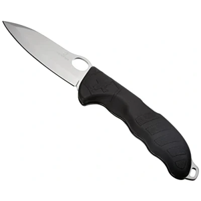 Image of Victorinox Hunter Pro Swiss Army Knife, Large, Multi Tool, 2 Functions, Large Locking Blade, One Hand, Black