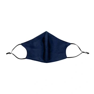 Image of Jasmine Silk Pure Mulberry Face Mask Cover (Navy)
