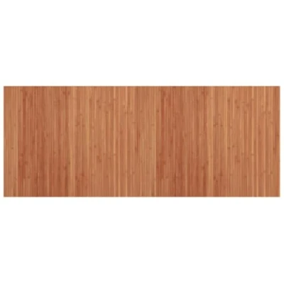 Image of vidaXL Rectangular Brown Bamboo Rug Floor Mat Runner for Living Room, Office, Hallway 80x200cm Durable, Water Resistant, Easy Clean
