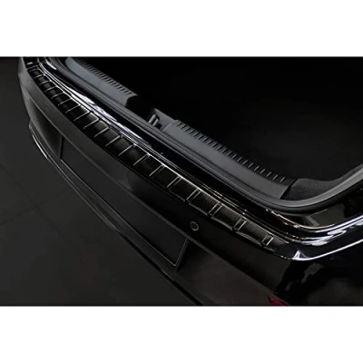 Image of Avisa Black Stainless Steel Rear bumper protector compatible with Mercedes CLA II (X118) Shooting Brake 2019 &#039;Ribs&#039;