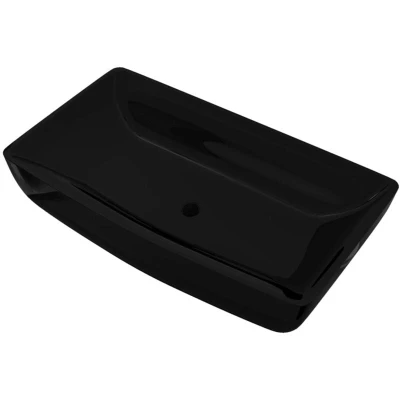 Image of vidaXL Ceramic Bathroom Sink Basin Black Rectangular