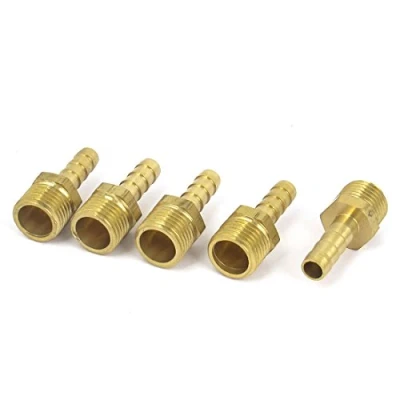 Image of sourcingmap 1/4BSP Male Thread to 6mm Hose Barb Straight Adapter Coupler 5PCS