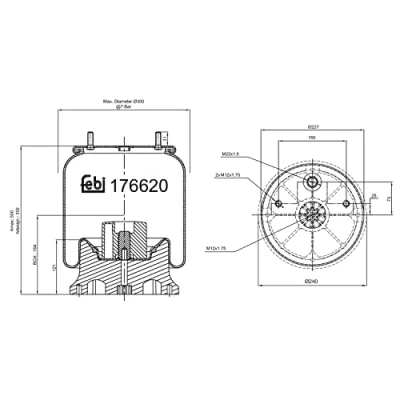 Image of 515069174 Boot, air suspension FEBI BILSTEIN 176620