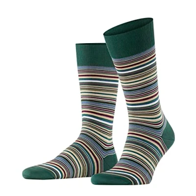 Image of FALKE Men&#039;s Microblock M SO Cotton Patterned 1 Pair Socks, Green (Hunter 7441), 7 8