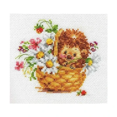 Image of Alisa Cross Stitch Kit Hedgehog in Daisies