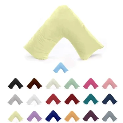 Image of EGYPTO Orthopaedic V Shaped Pillow Nursing Pregnancy Back Support Cases (Lemon)