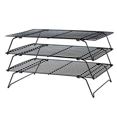 Image of Rafornty 3 Layers Stackable Cooling Rack Metal Cake Cookie Bread Net Mat Holder Dry Cooler for Cooking