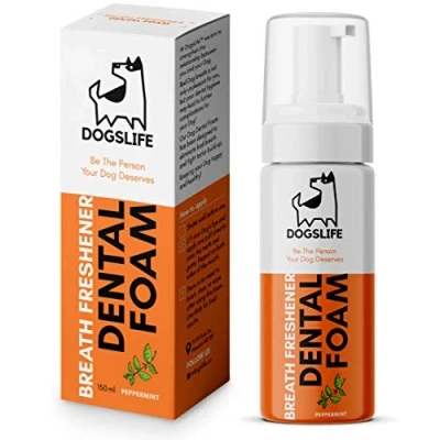 Image of Dog Breath Freshener Dental Foam Natural Teeth Cleaning Products for Bad Breath, Healthy Gums, Plaque Remover No Brushing Needed Daily Solution 150ml