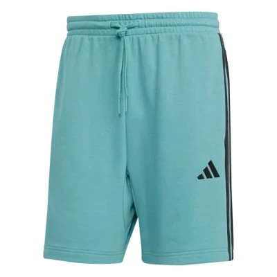 Image of adidas Men&#039;s Essential Three Stripes French Terry Short, Powder Teal/Black, M