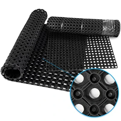 Image of Floordirekt Rubber Mat, Honeycomb Octo Door, Doormat for Outdoor Use, Dirt Trapper Non Slip Ring Mats Sold by the Metre (23 mm, 40 x 60 cm)