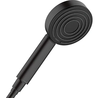 Image of Hansgrohe Hand Shower Pulsify S, Head 105 mm with 1 Spray (PowderRain), Matt Black, 24120670