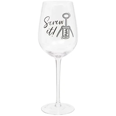 Image of Maturi Screw It!&#039; Humorous Wine Glass, 420ml