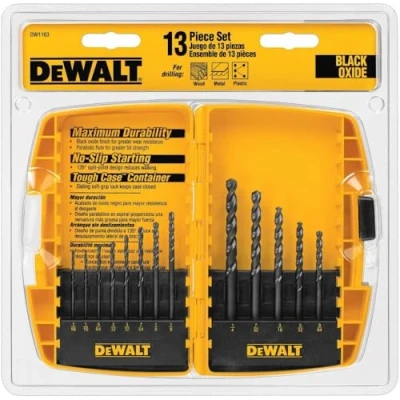 Image of DEWALT Black Oxide Drill Bit Set with Pilot Point, 13 Piece (DW1163)