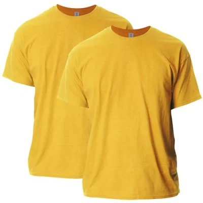 Image of GILDAN Men&#039;s Ultra Cotton Adult T Shirt, 2 pack Gold, XXL UK