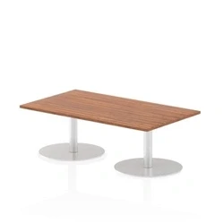 Image of Italia 1400 x 800mm Poseur Rectangular Table Walnut Top 475mm High Leg