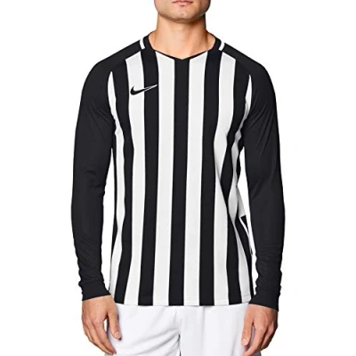 Image of Nike Men Striped Division III Jersey LS Black/White/White/Black, X Large