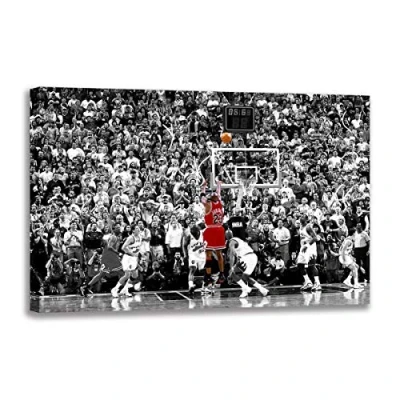 Image of Annick Goutal Michael Jordan&#039;s Last Shot In 1996 Wall Art Canvas Painting Fan Poster Print Picture for Living Room Decor (Artwork 3,90 x 140 cm(unframed))
