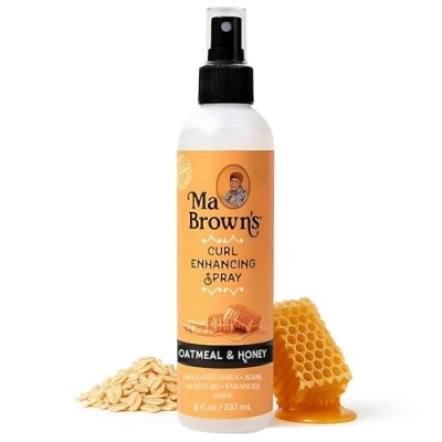 Image of Ma Browns Curl Enhancing Hair Spray with Oatmeal &amp; Honey for Voluminous Bouncy Curls, 8 oz