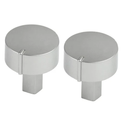 Image of Diplomat ADP Series Oven Cooker Hob Control Switch Knobs (Silver, Pack of 2)
