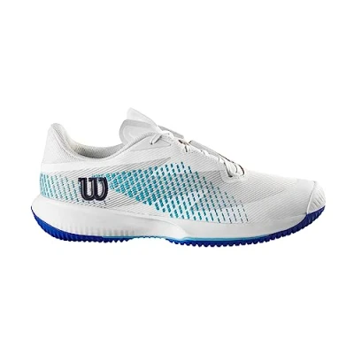 Image of Wilson Men&#039;s KAOS Swift 1.5 Sneaker, White/Blue Atoll/Lapis Blue, 13 UK