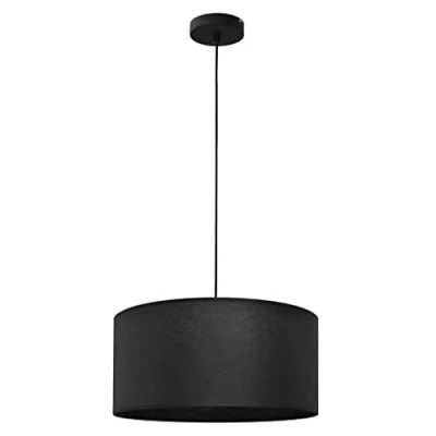 Image of Alba Cylindrical Pendant Ceiling Light Black 40cm