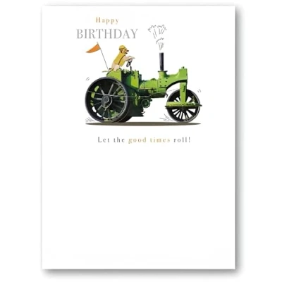 Image of Noel Tatt General Male Funny Birthday Card for Men/Boys Labrador Driving Tractor Eco Friendly &amp; Recyclable