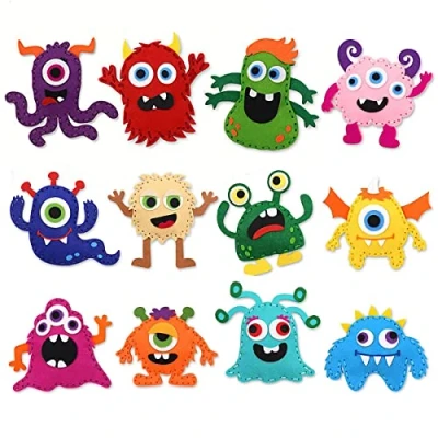 Image of Keyohome Felt Sewing Craft Kit, Animal Kit for Kids DIY Animals Fun Crafts Educational Beginner Children (Monster)