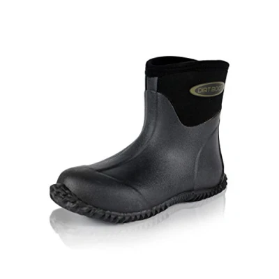 Image of Dirt Boot Neoprene Wellington Muck Field Fishing Boots® Wellies Ladies Mens Ankle Bootie (UK7 EU(41), Black)