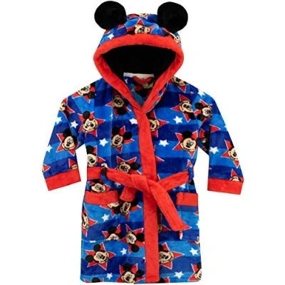 Image of Disney Boys Mickey Mouse Dressing Gown Blue Age 12 to 18 Months