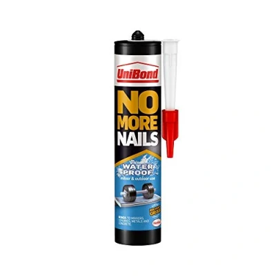 Image of Unibond 3 x No More Nails Waterproof, Heavy Duty Mounting Adhesive, Strong Glue for Mirrors, Wood, Ceramic, Metal etc, Instant Grab Adhesive Indoor &amp; Outdoor, 1 450g Cartridge