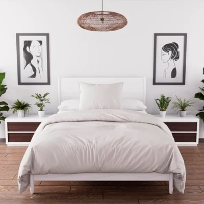 Image of Timeless Bohemian bed linen, ecru, 140 x 200 cm