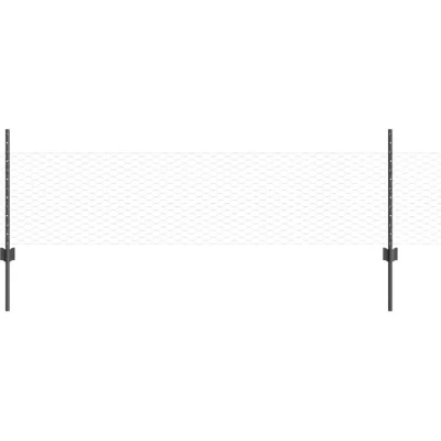 Image of vidaXL Fence Posts 11 pcs U Channel Grey 60 cm Steel