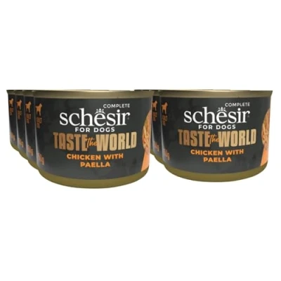 Image of Schesir Taste The World Complete &amp; Balanced Wet Food For Adult Dogs Chicken Carbonara 150g x 8 Pack