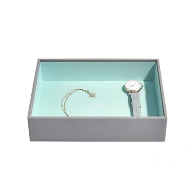Image of Stackers Dove Grey &amp; Mint Classic Medium Jewellery Box Chunky Layer