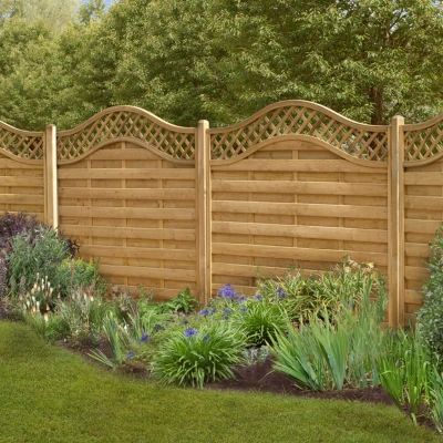Image of Forest 6&#039; x 5&#039; Paloma Pressure Treated Decorative Fence Panel (Europa Prague) 1.8m 1.5m