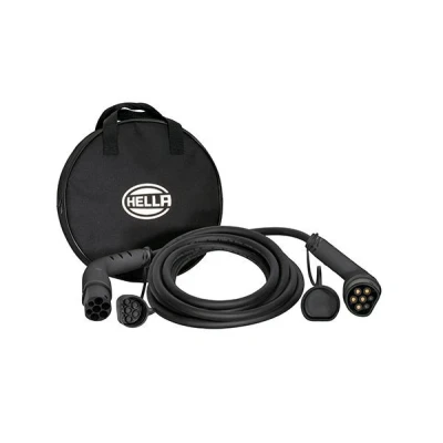 Image of HELLA 8KE 358 255 041 Type 2 Charging Cable 11 kW for EV Electric Cars and Plug in Hybrid 3 Phase 16 A 6 m Mode Car Black