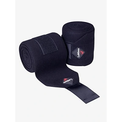 Image of LeMieux Knitted Stable Bandages in Navy One Size Protection Horse Wraps for Travelling 4.2 m Long Pack of 2