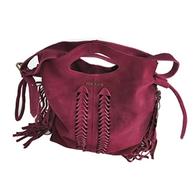 Image of Pepe Jeans Women’s Maria bag, nubuck leather, Bordeaux, PL031171