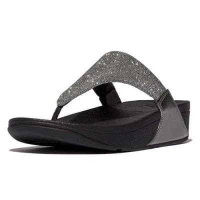 Image of Fitflop Women&#039;s LULU SHIMMERLUX Toe Post Sandals, Pewter, 3 UK