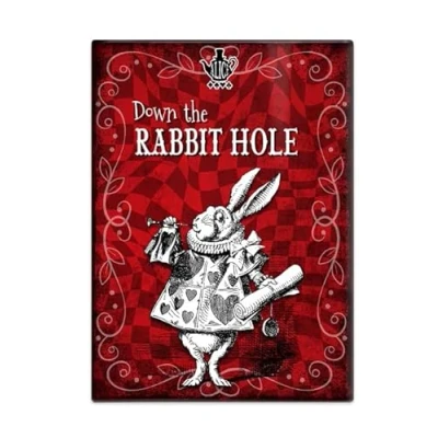 Image of Fridge Magnet (65 x 90 mm) Alice in Wonderland (colour) Rabbit Hole