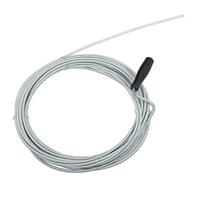 Image of Relaxdays Drain Snake, 10m, Mechanical Pipe Cleaning Spiral Tool, Clog Remover Toilet, Tub &amp; Sink, Ø 5mm, Iron, Silver