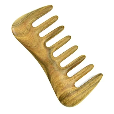 Image of Doumneou Wide Tooth Hair Comb Natural Wood for Curly No Static Sandalwood Pick Wooden Detangling