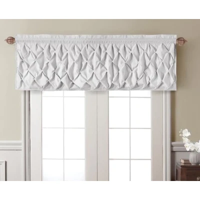 Image of VCNY Home Valance, Window Treatment with Rod Pocket, Modern Decor (Carmen White, 60&quot; x 20&quot;)